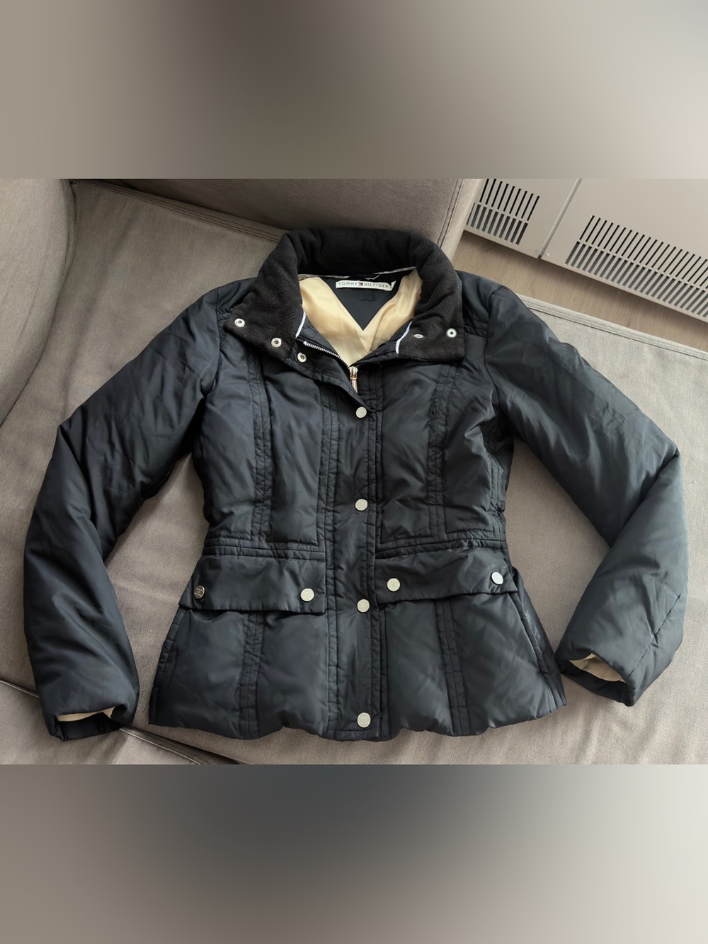 Tommy Hilfiger Black Quilted Jacket for Women